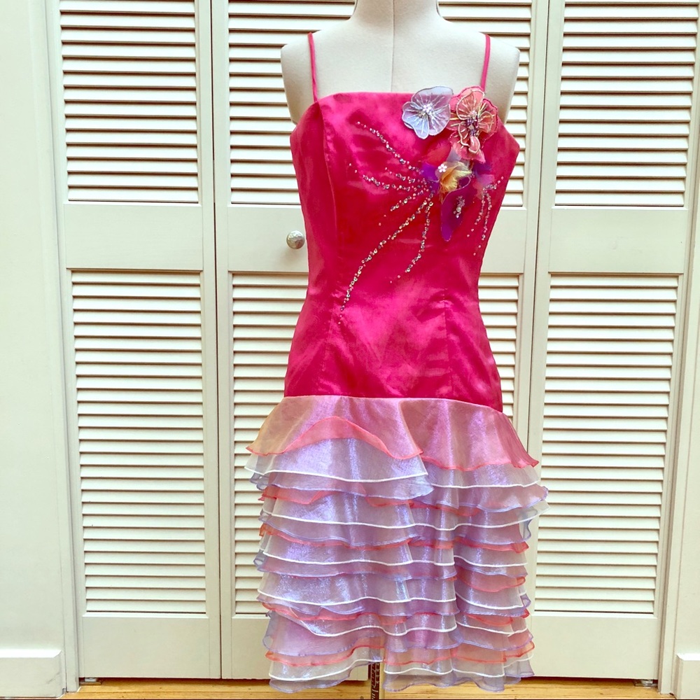 Hot pink formal dress